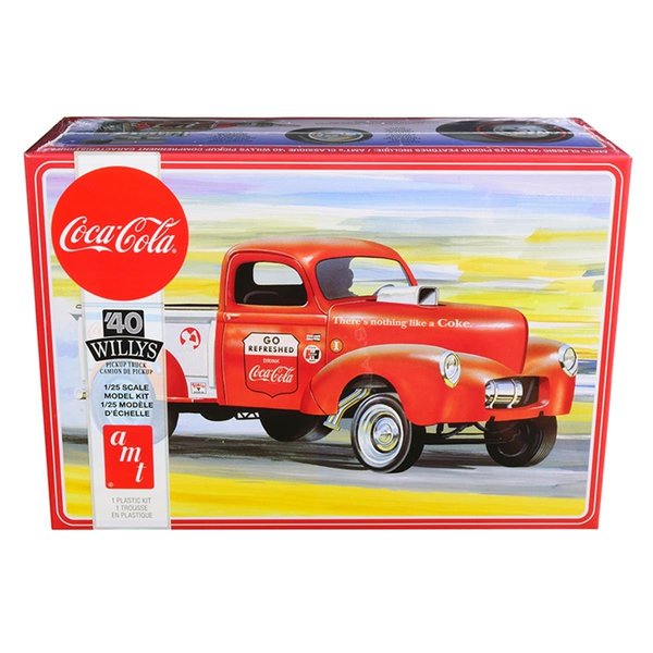 Amt Skill 3 Model Kit 1940 Willys Gasser Pickup Truck Coca-Cola 1 by 25 Scale Model AMT1145M